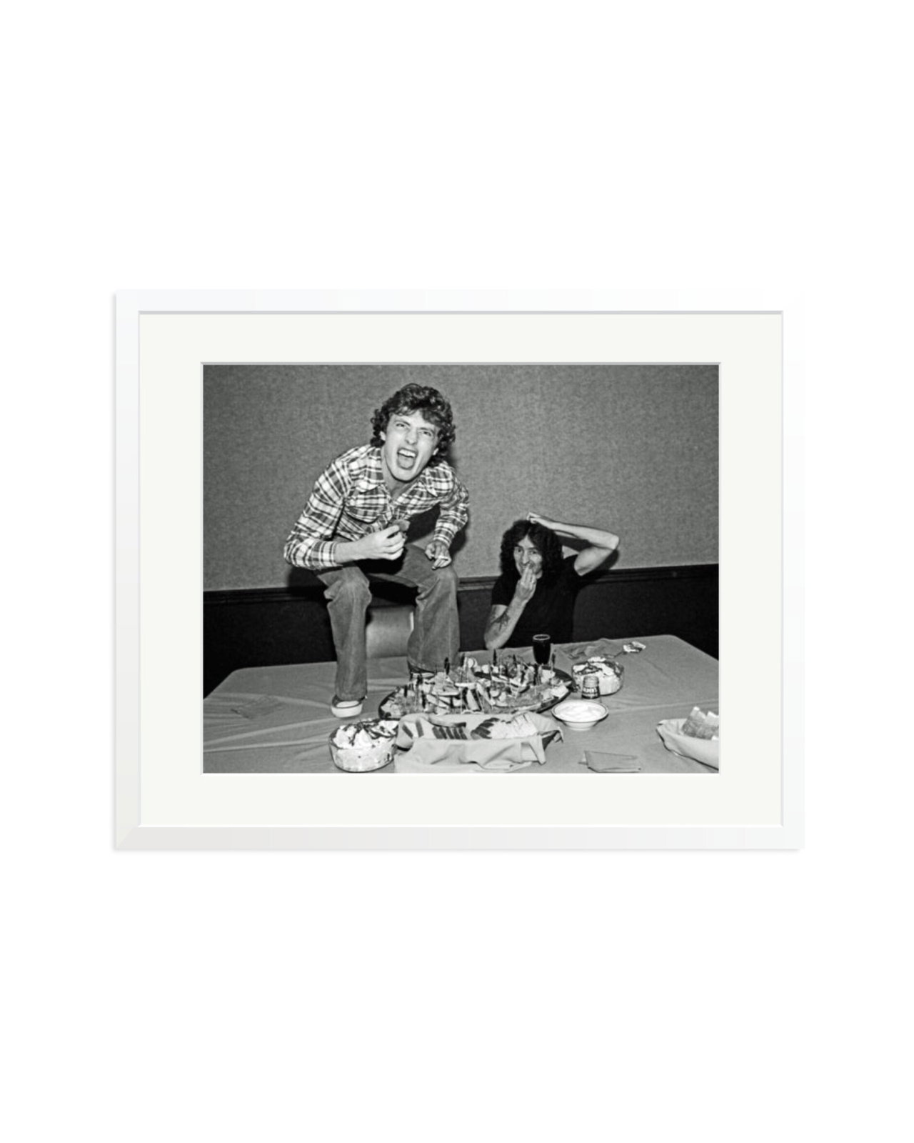 Angus Young and Bon Scott at Lunch, 1977 White / XL