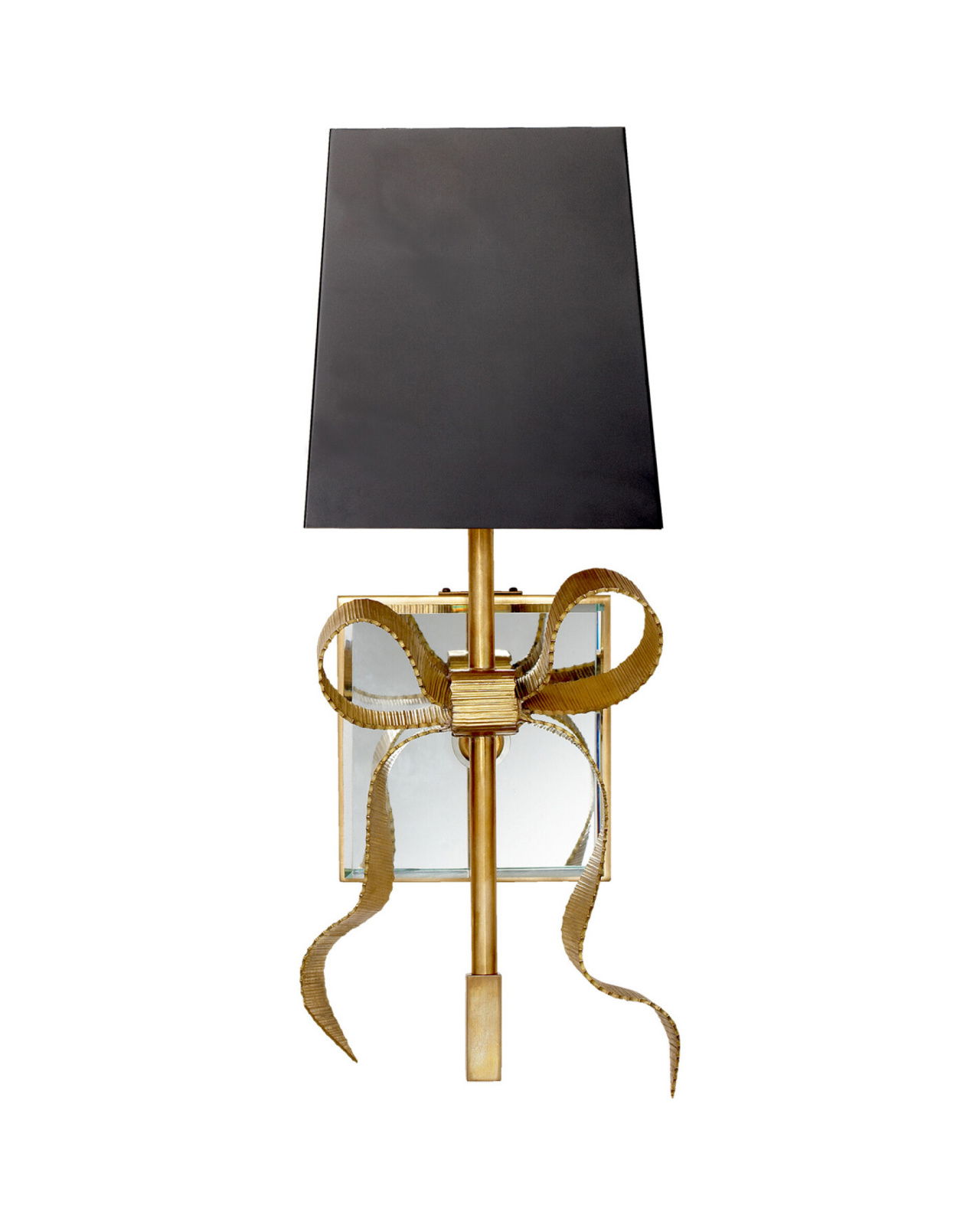 Ellery Small Gros-GraBow Sconce Soft Brass/Matte Black Shade