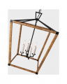 Darlana Medium Wrapped Lantern Aged Iron and Rattan
