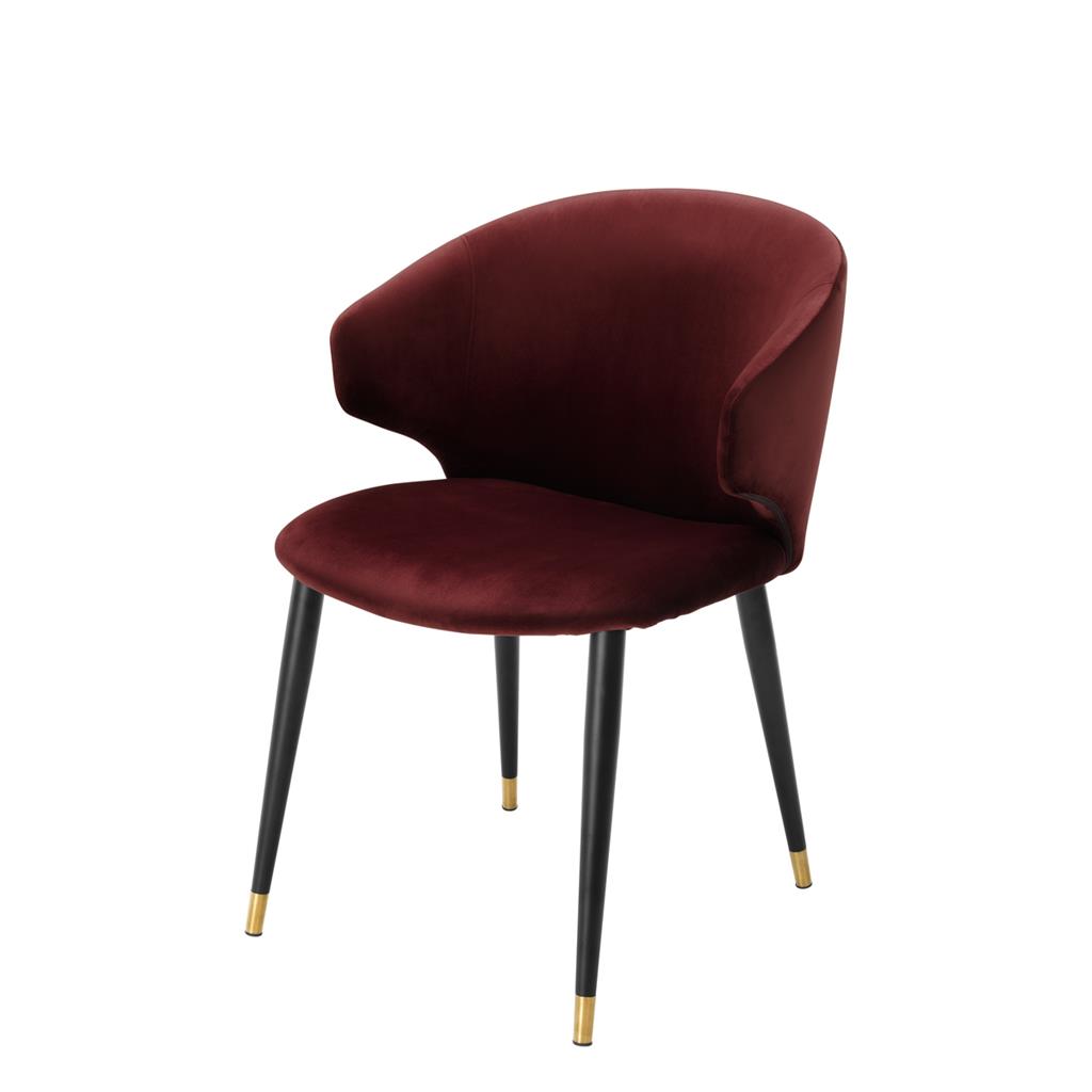 Volante dining chair velvet roche bordeaux red