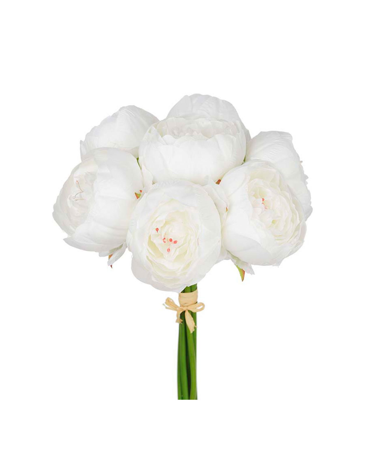 Pioenboeket kunstbloemen wit