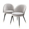 Cooper dining chair roche light grey velvet set of 2
