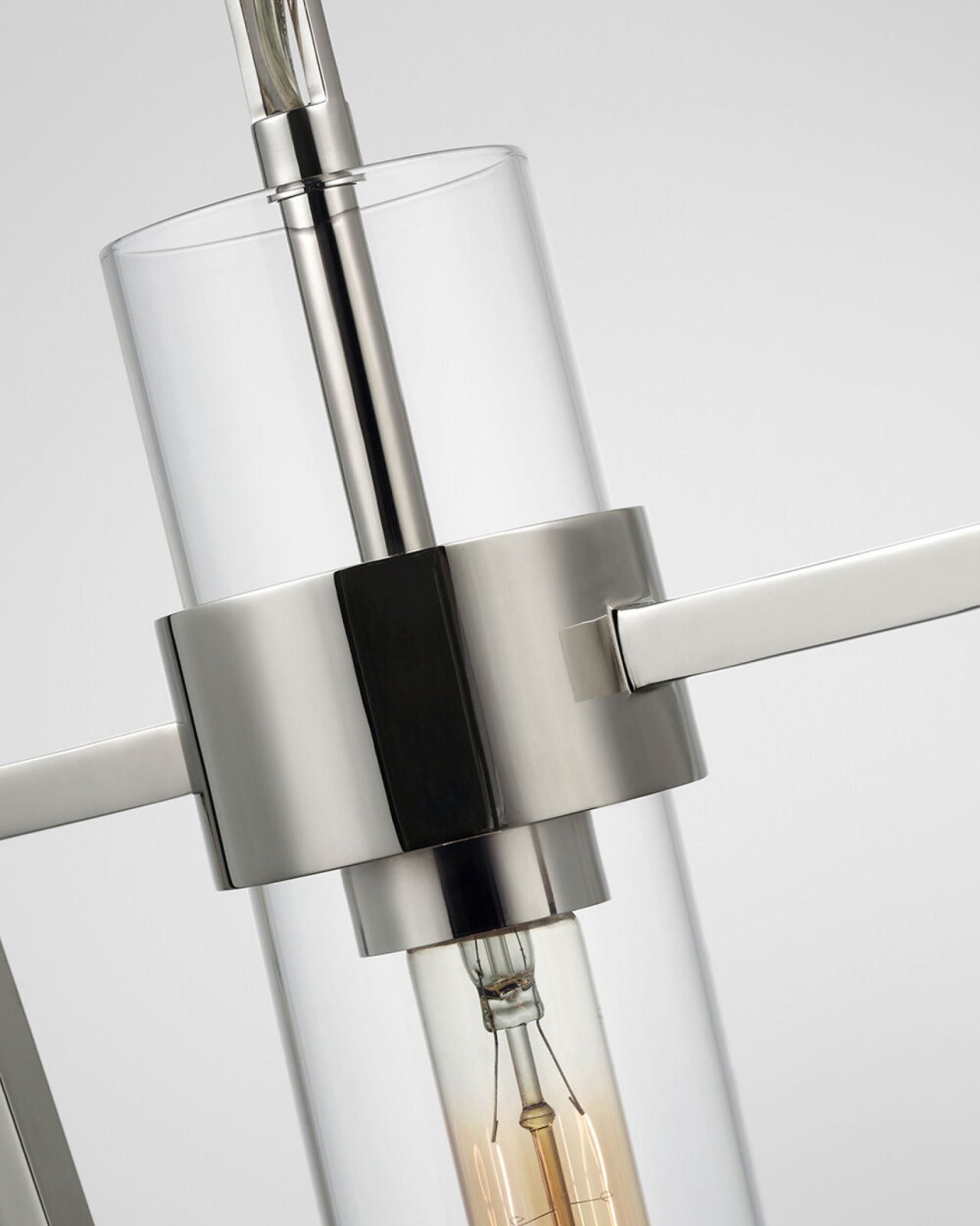Presidio Petite Caged Pendant Polished Nickel/Clear