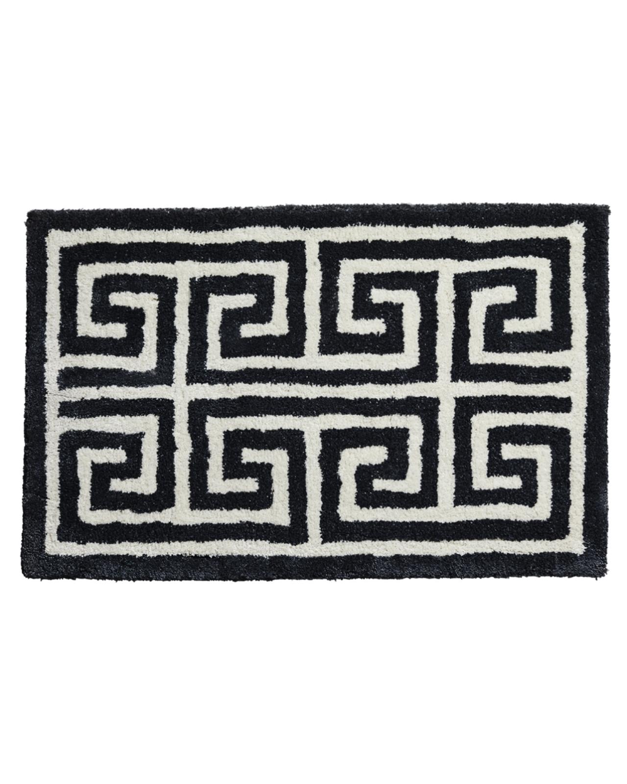 Entrance badrumsmatta svart/vit OUTLET