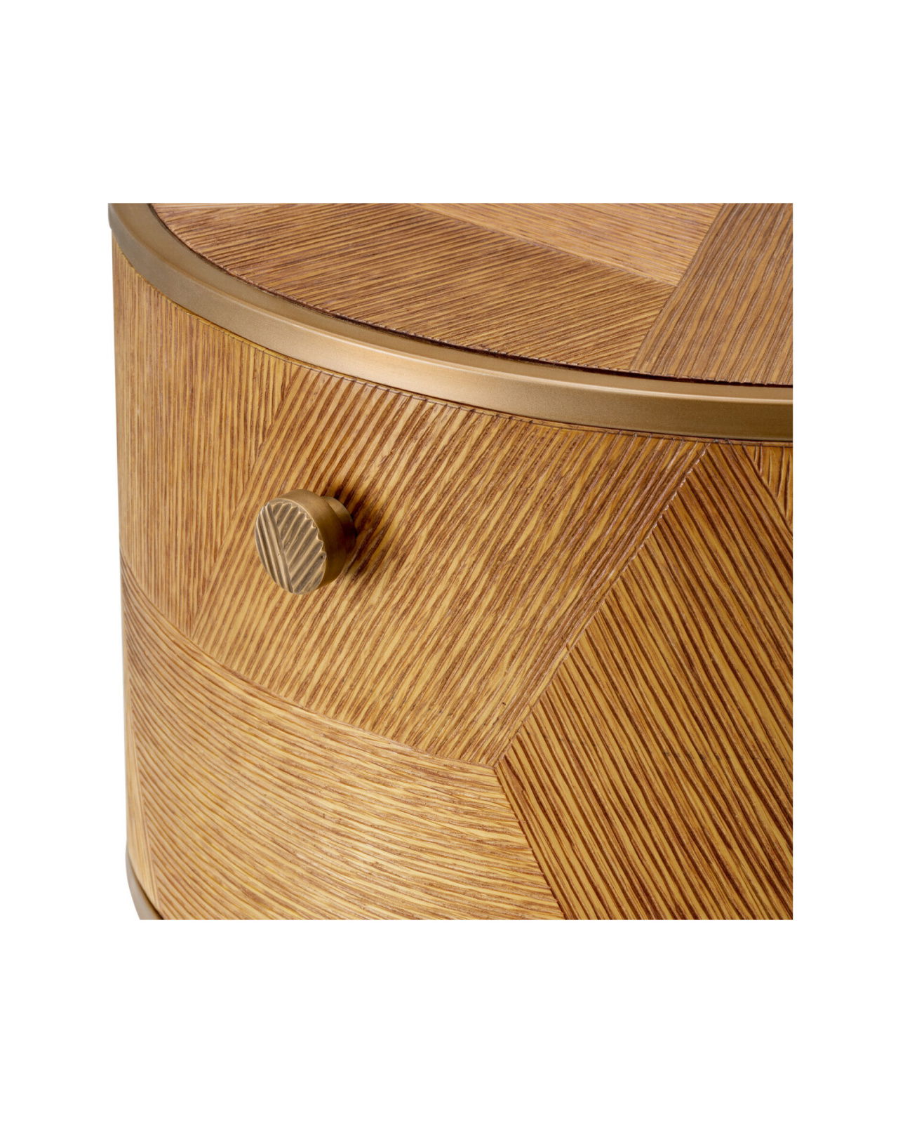 Velutto Side Table Oak Veneer Brass