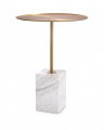 Cole Side Table brass/white