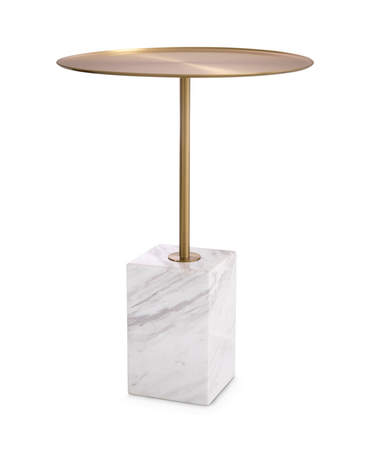 Cole Side Table brass/white