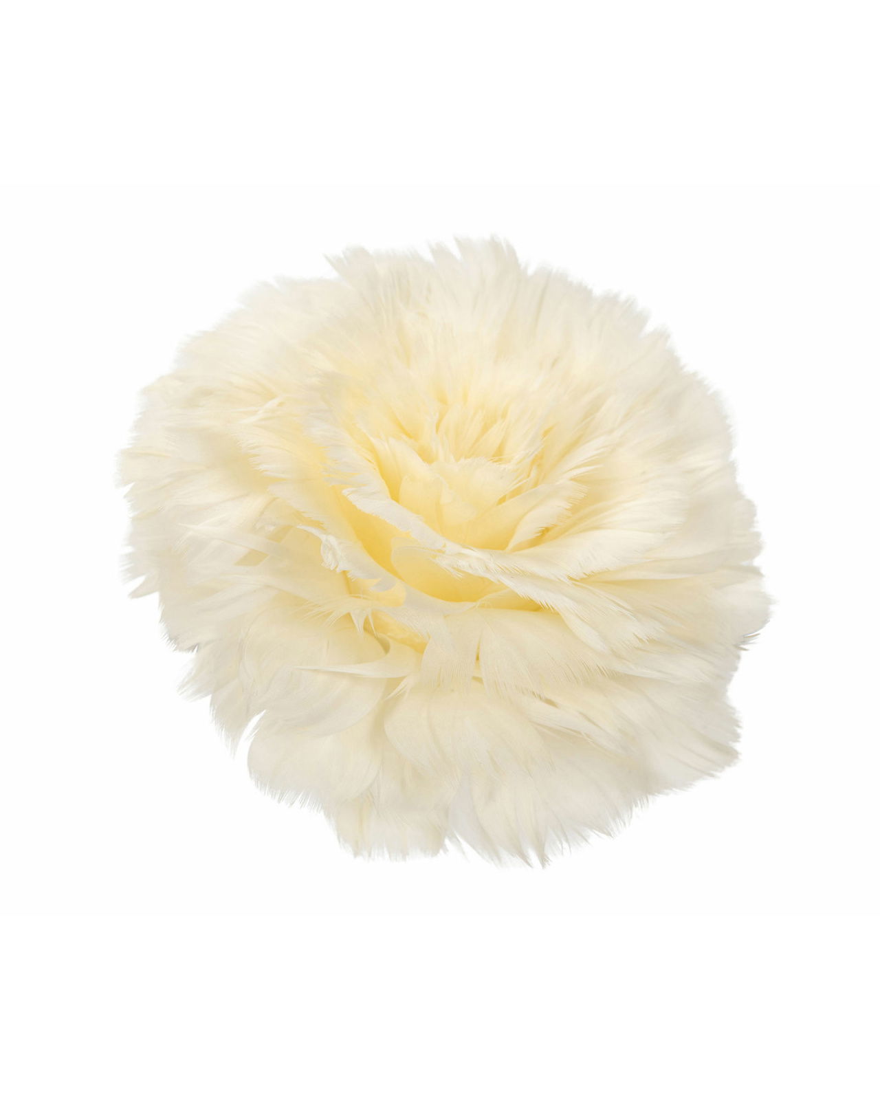 Feather flower clip ivory