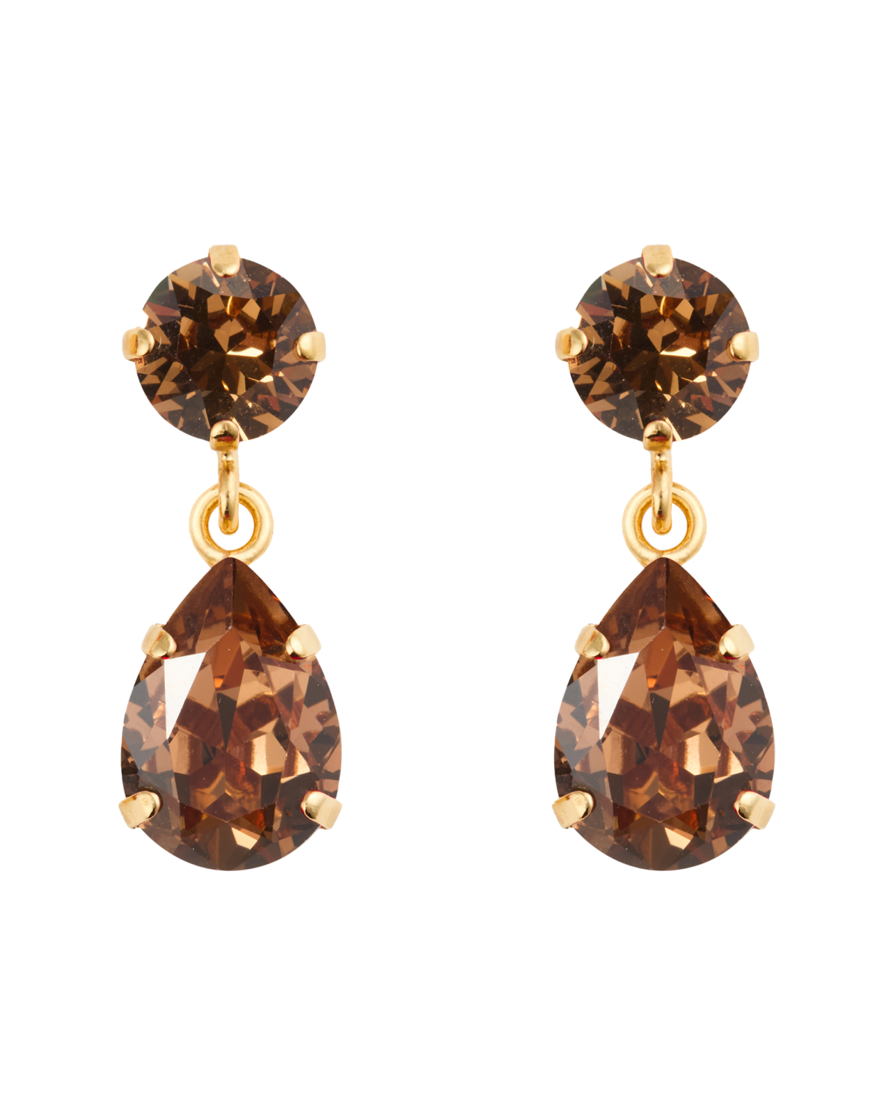 Mini Drop oorbellen ReCreated light smoked topaz