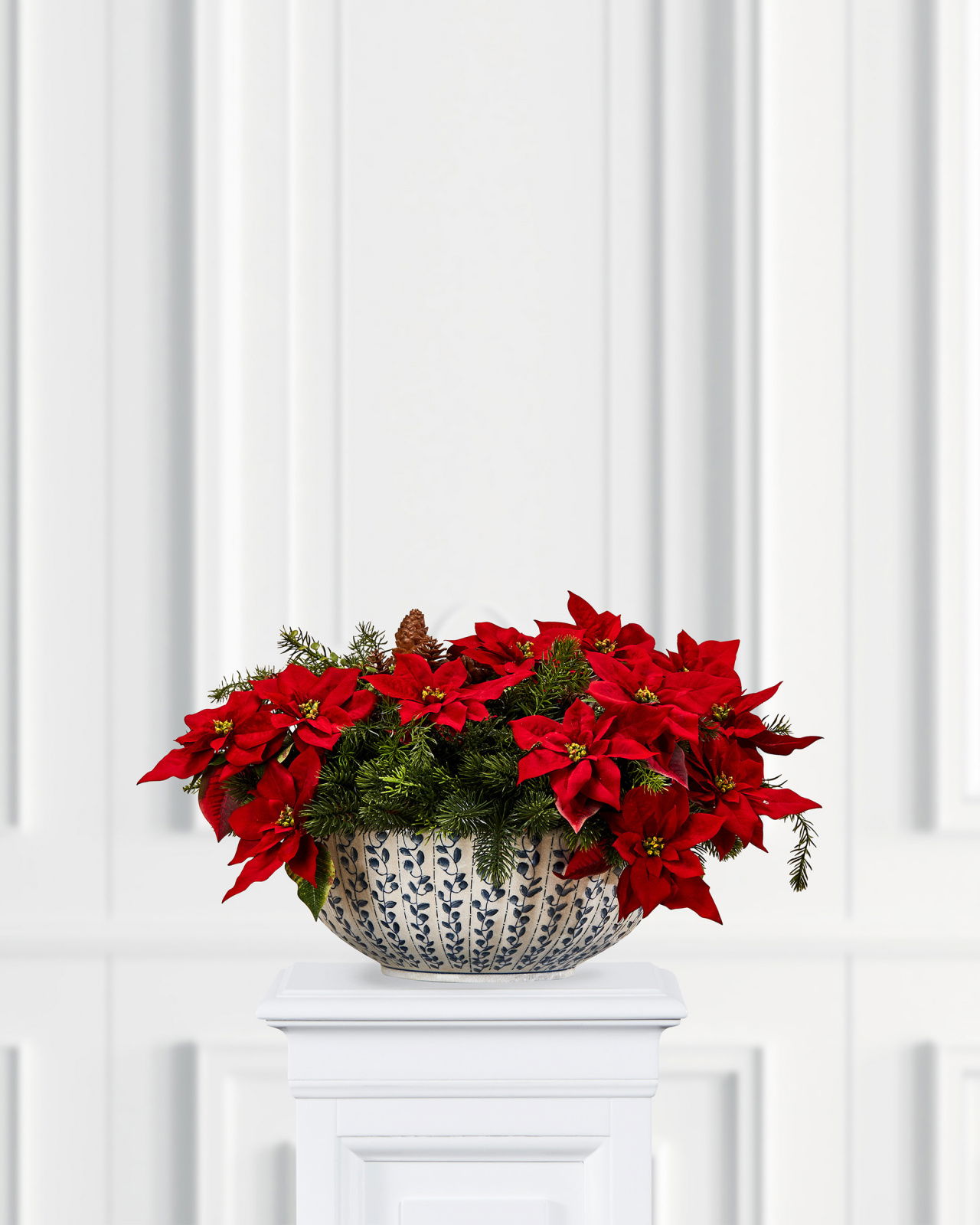 Joulutähti tekokasvi klipsillä punainen