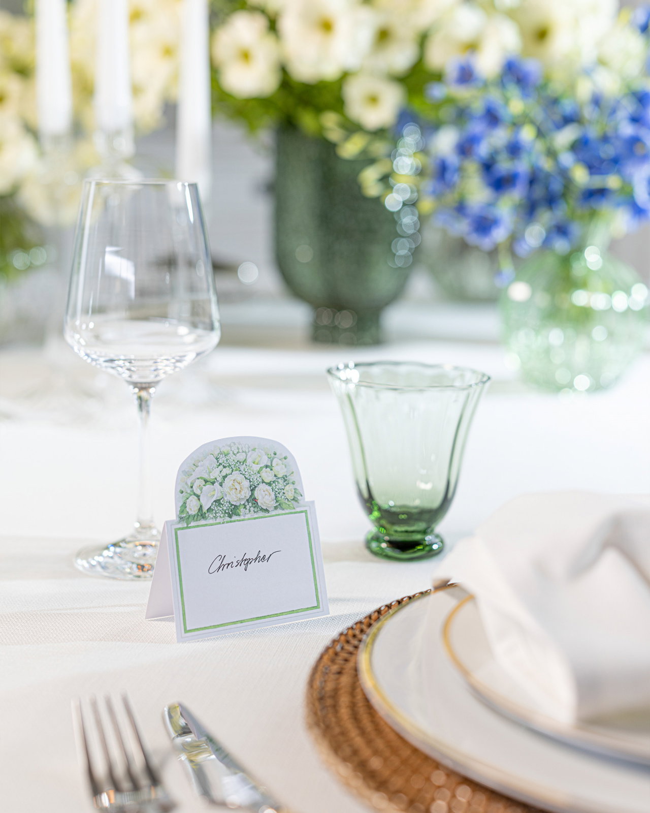 Ivory Bloom placeringskort 8-pack