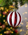 Sophie Weihnachtskugel rot/weiß 10cm