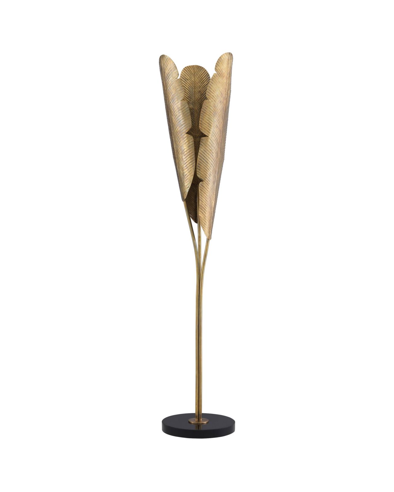 Plantain floor lamp brass