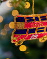 Wellington Bus Ornament Red