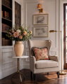 Carmine glazen vaas beige