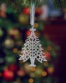 Frost kerstboomdecoratie zilver