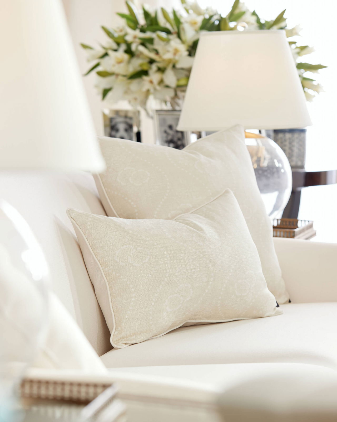Annaliese Floral cushion cover parchment