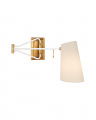 Keil Swing Arm Wall Light Antique Brass/White