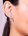 Petite Sofia pearl earrings crystal silver