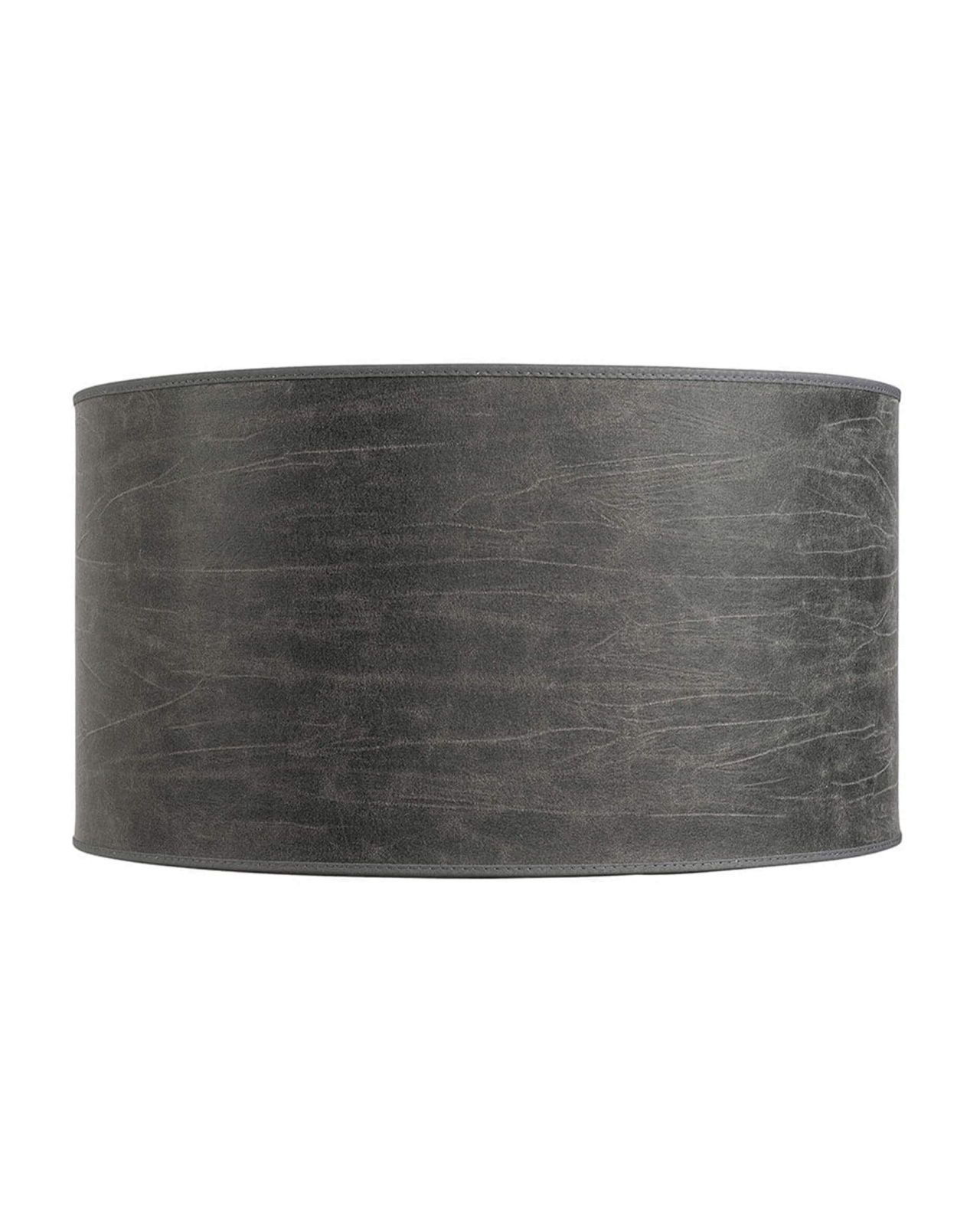 Cylinder Lampshade Leather Grey