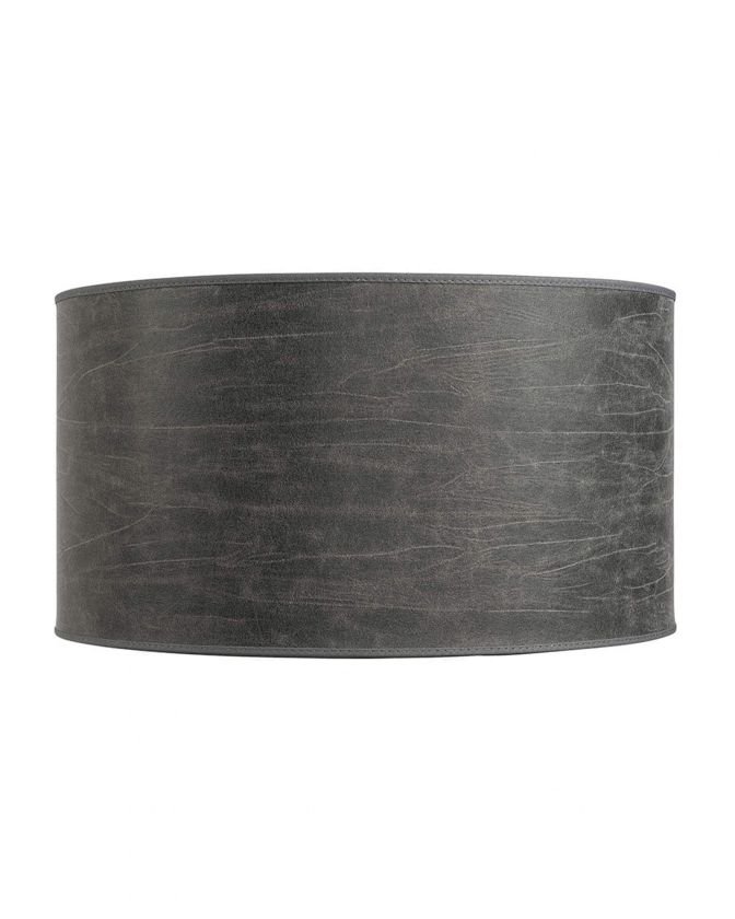 Cylinder lampeskjerm leather grey