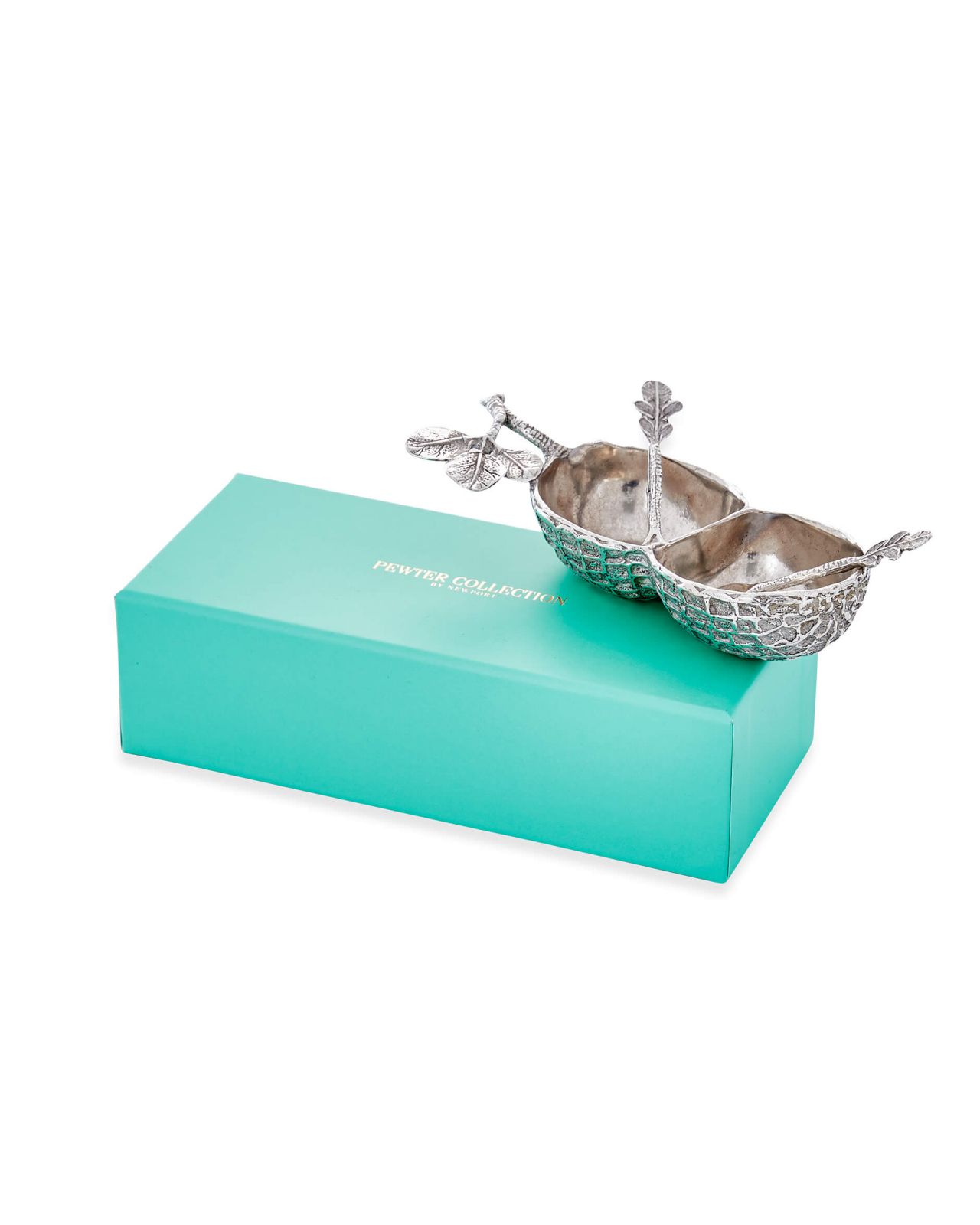 Nöt salt- och pepparskålar tenn