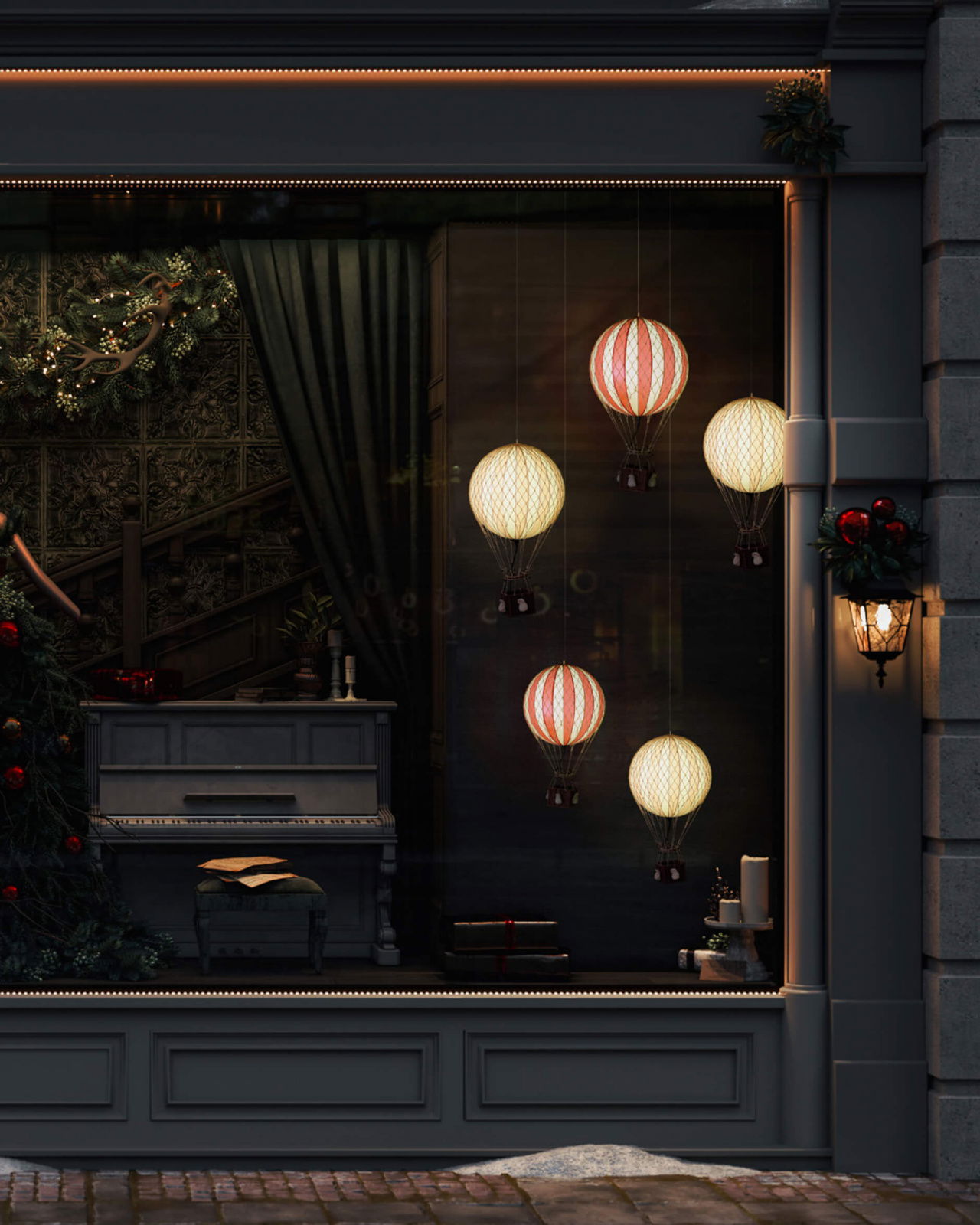 Jules Verne Hot Air Balloon LED Blue