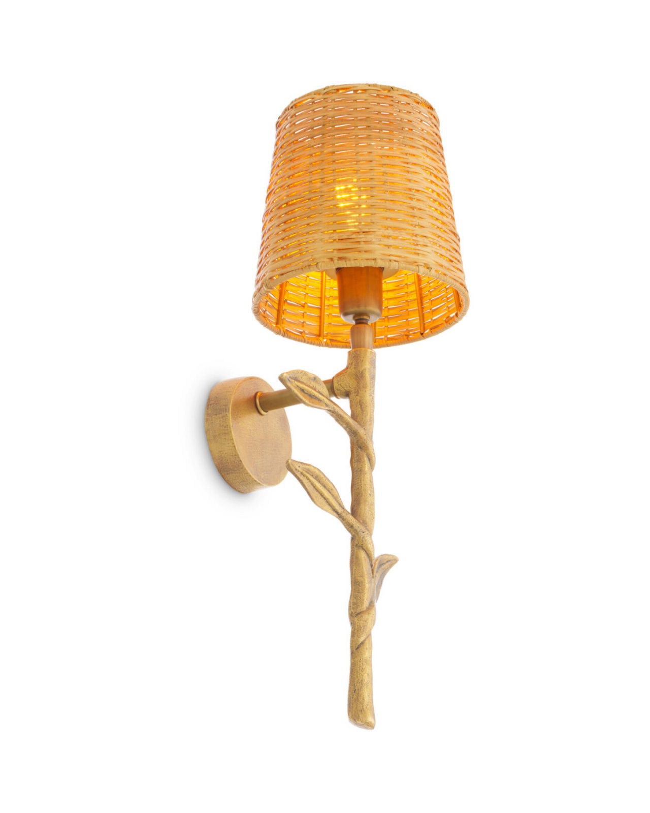 Farini wandlamp messing / rotan
