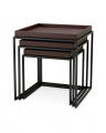 Léonard bijzettafel donkerbruin set van 3