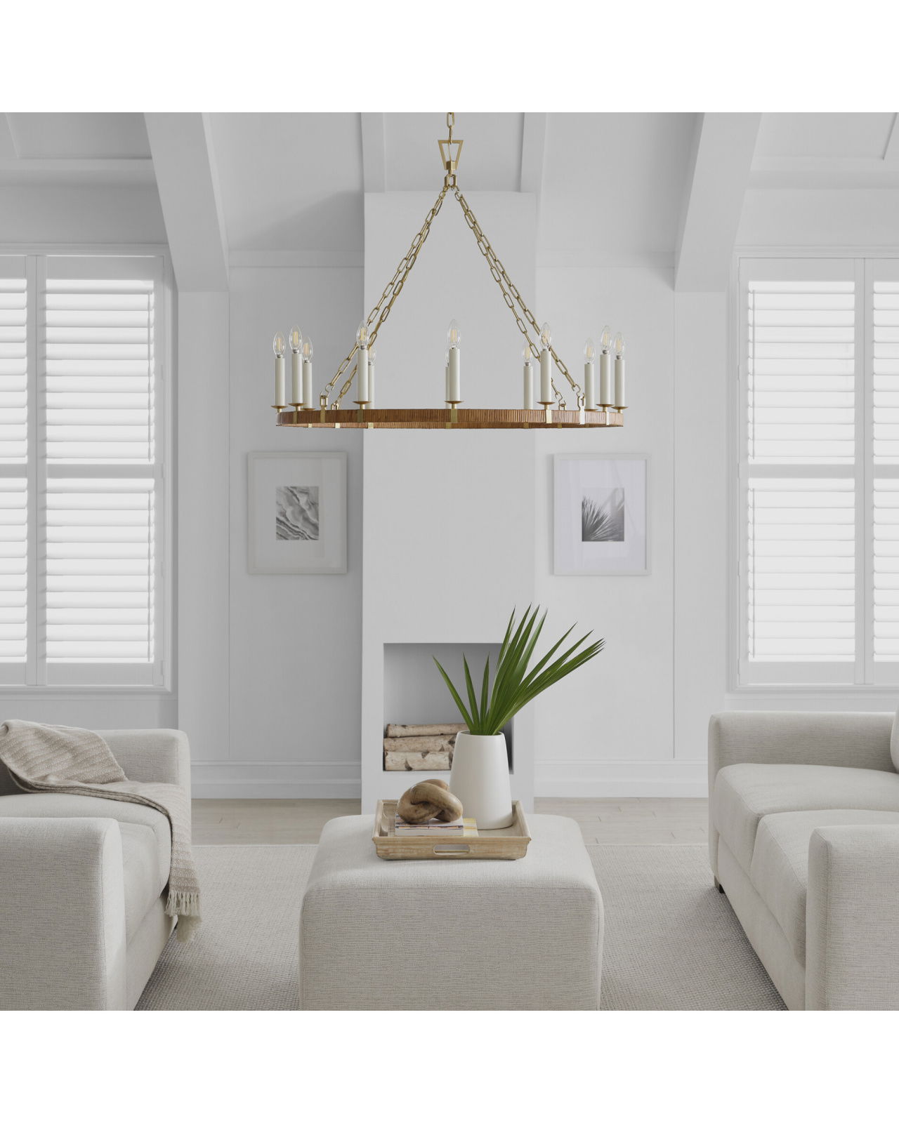 Darlana wrapped taklampa rund mässing L