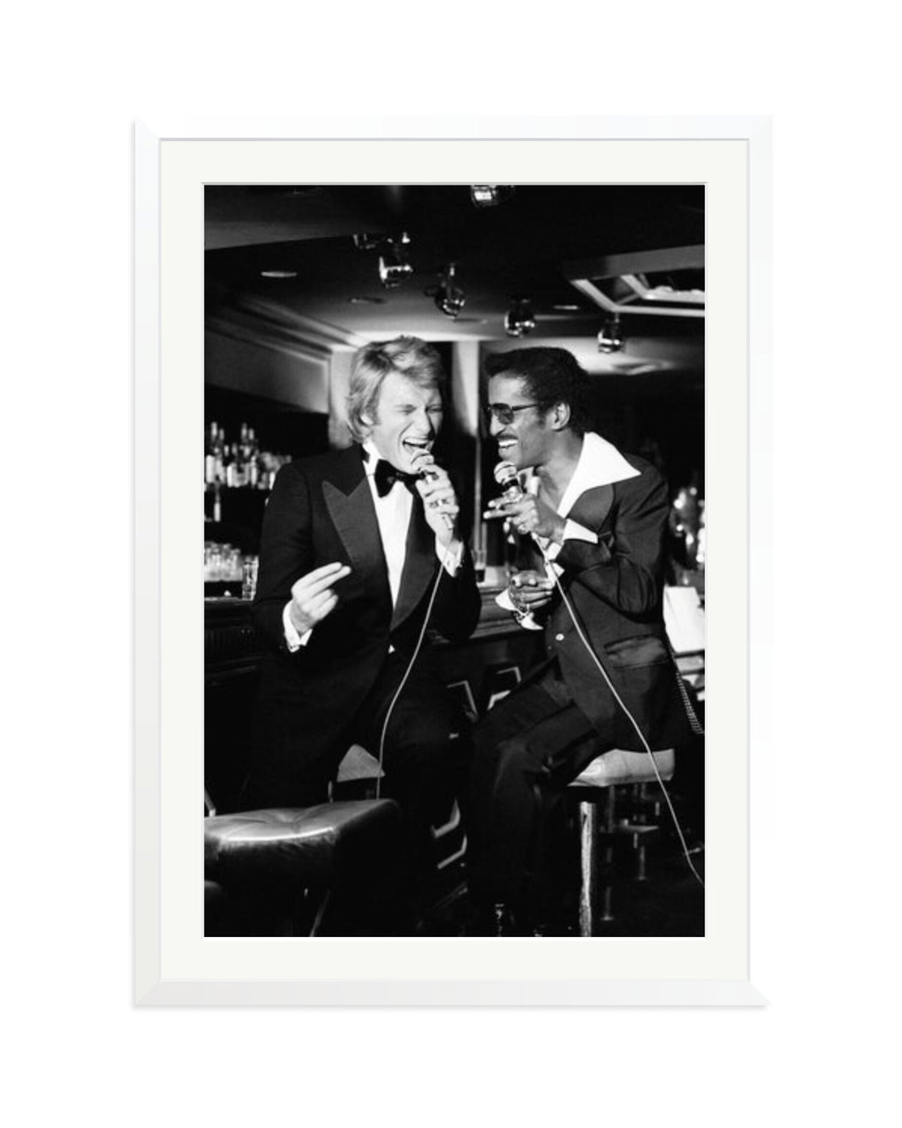 Johnny Hallyday and Sammy Davis Jr. White / XXL