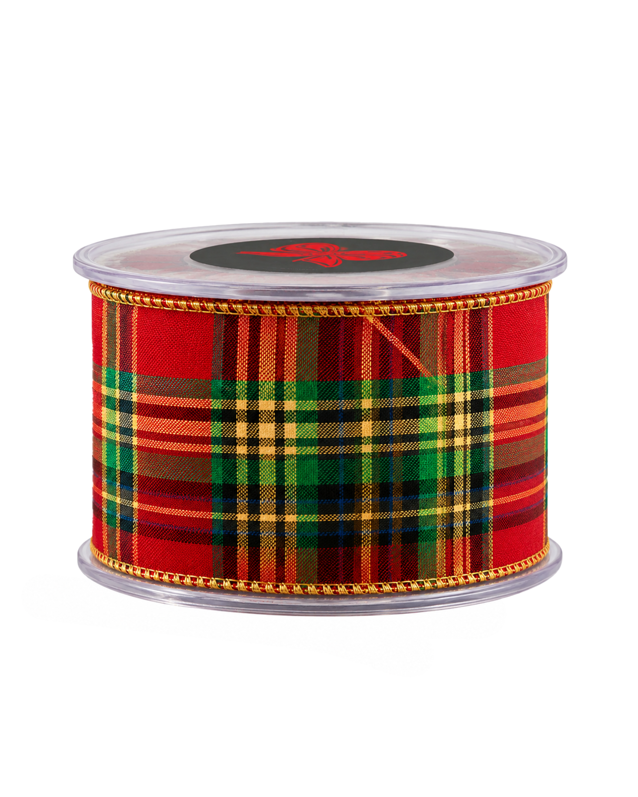 Hampton textilband tartan röd/grön/guld 4,5m