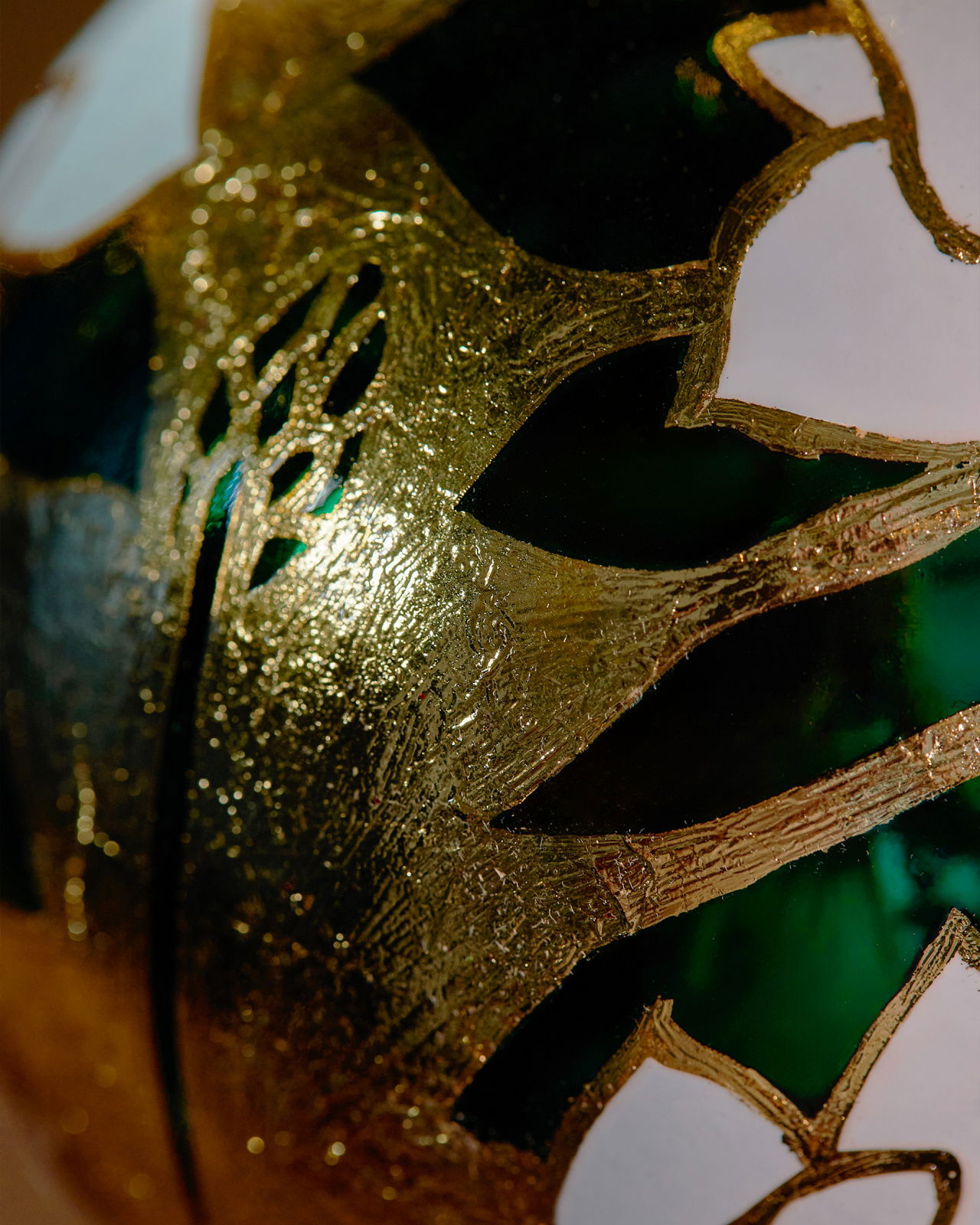 Royal Stag kerstbal groen/wit 10 cm