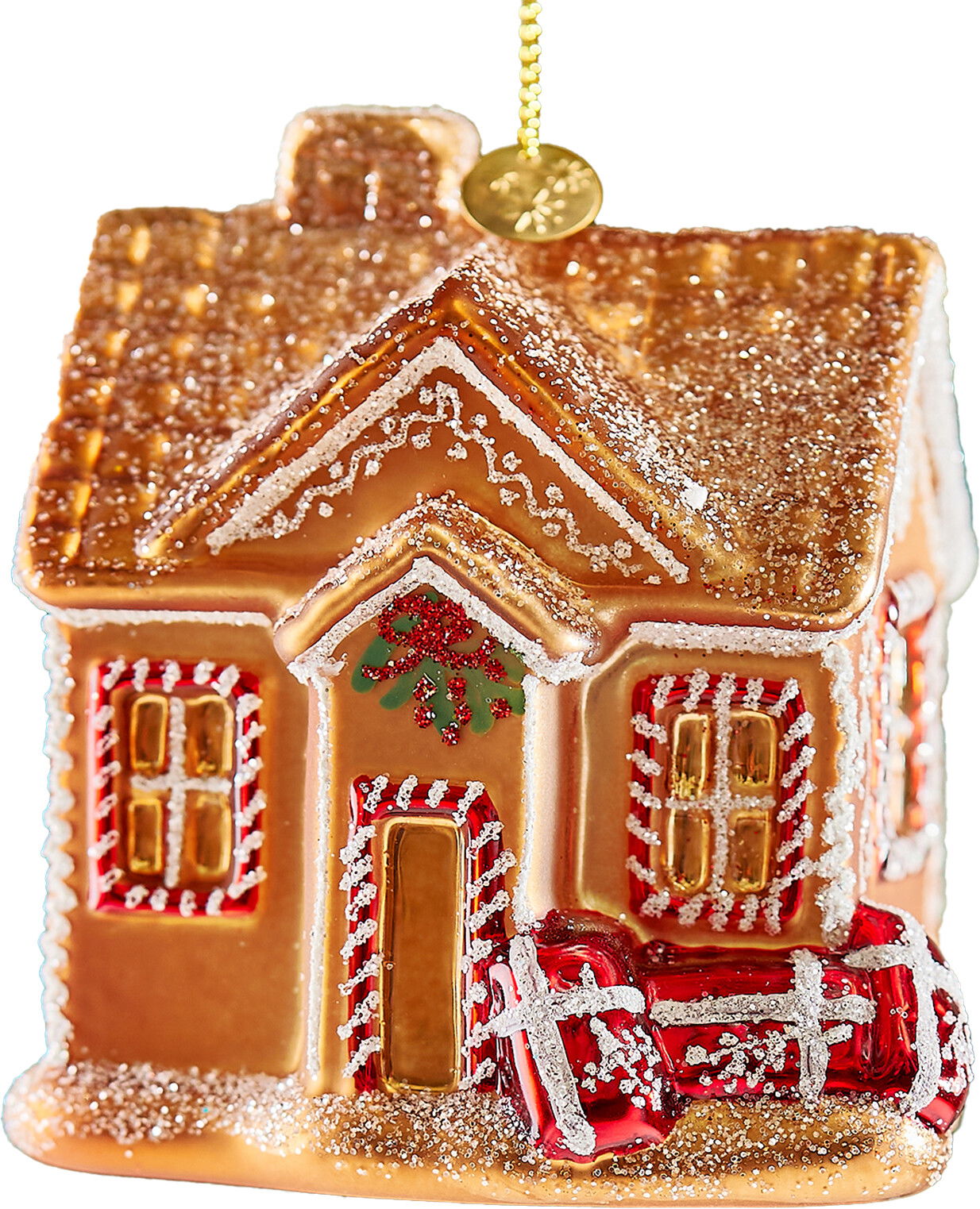 Peder Gingerbread House Ornament Gold