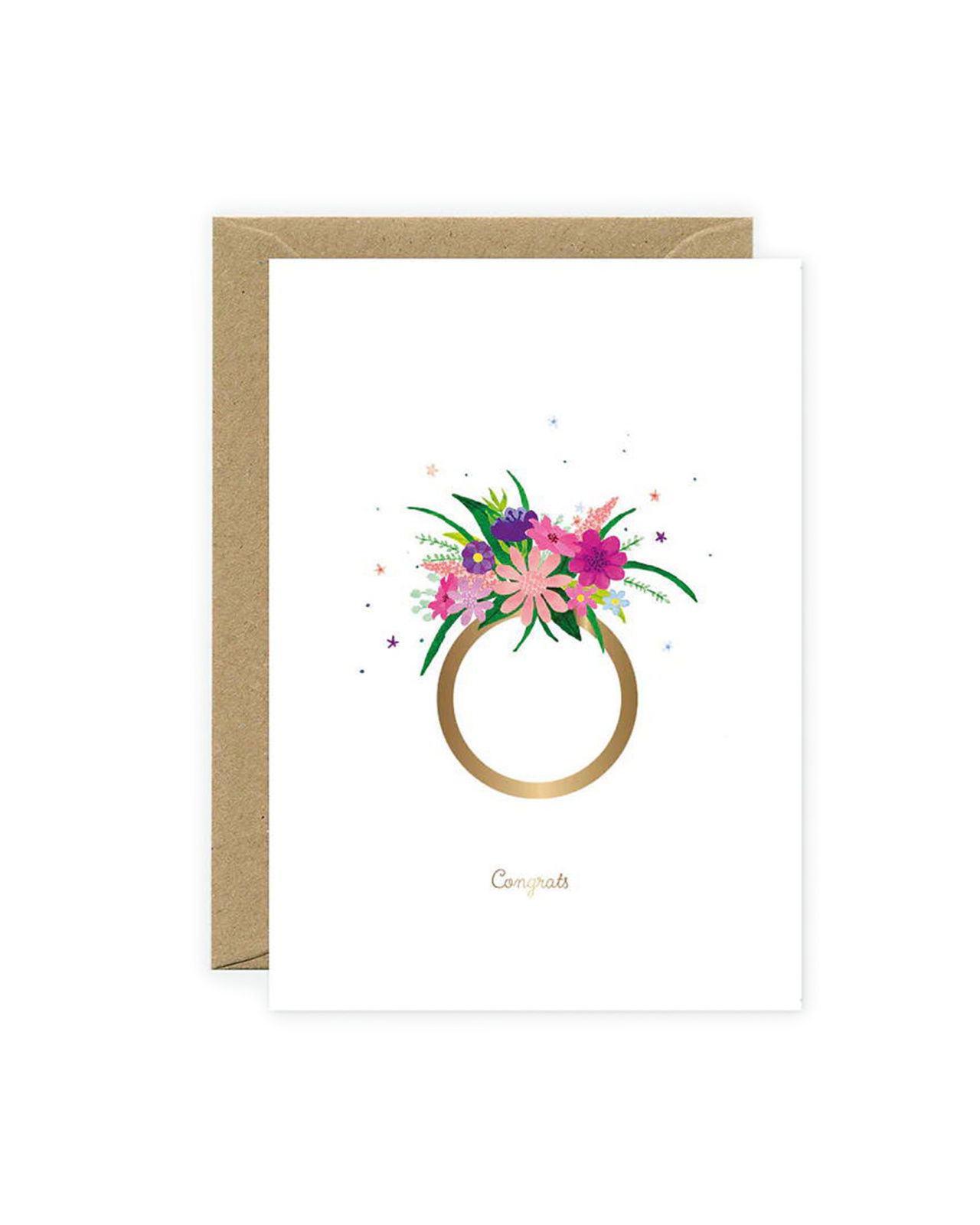 Gold Flower Ring Card
