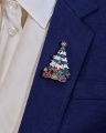 Rufus Christmas Tree Brooch Red