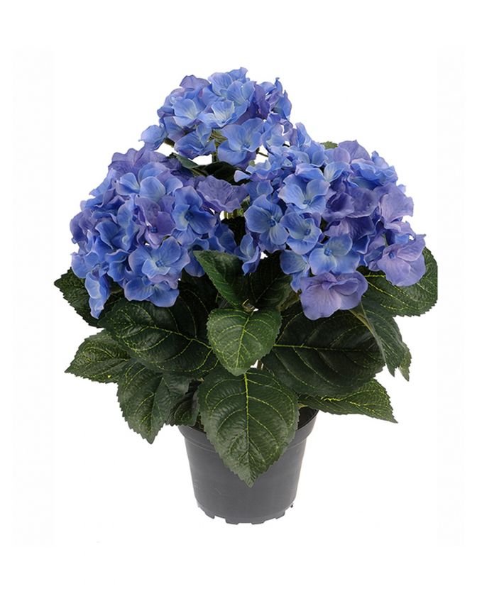 Kunstig Hortensia potteplante blå