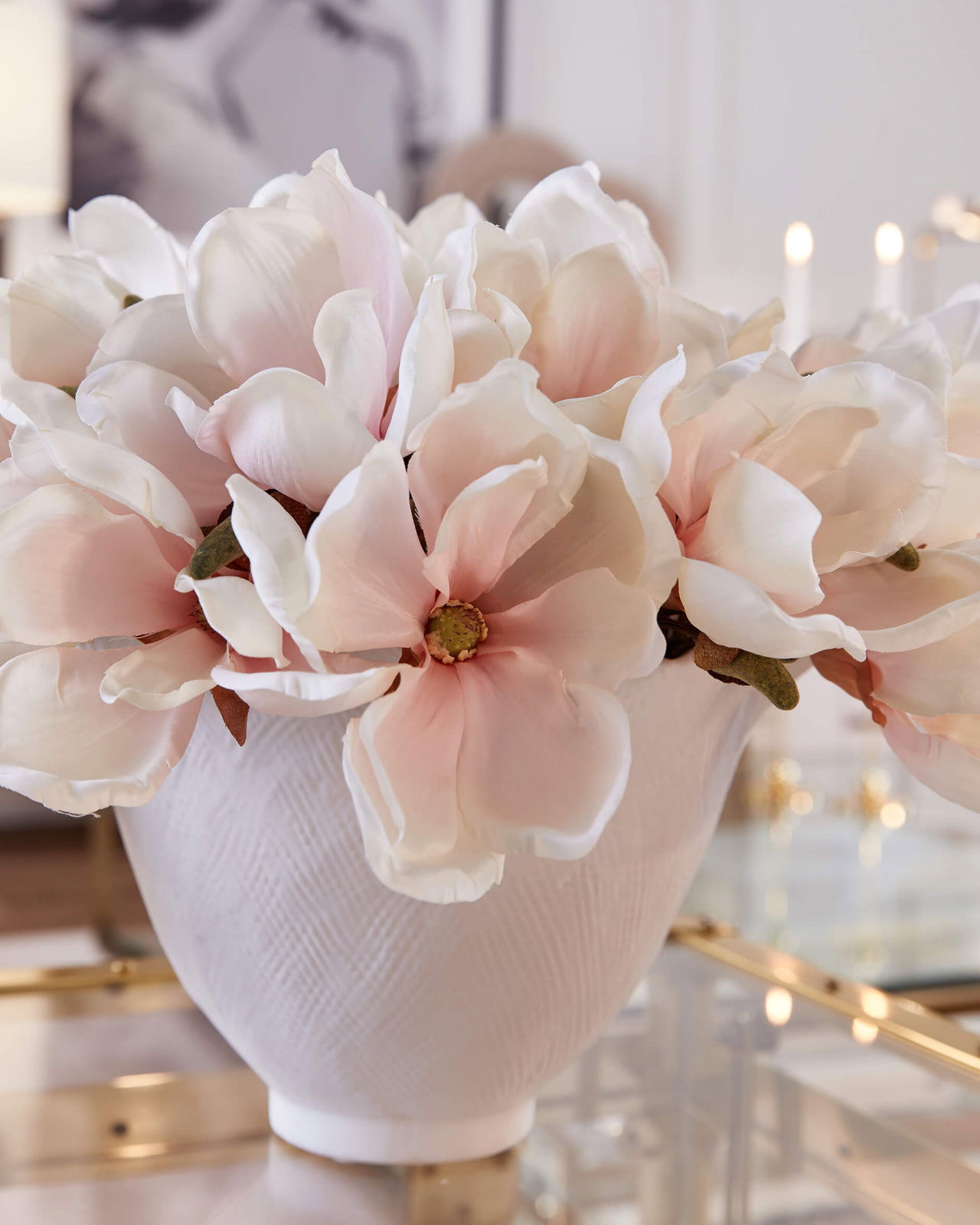 Magnolia snittblomma vit/rosa