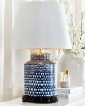Harlequin table lamp blue/white