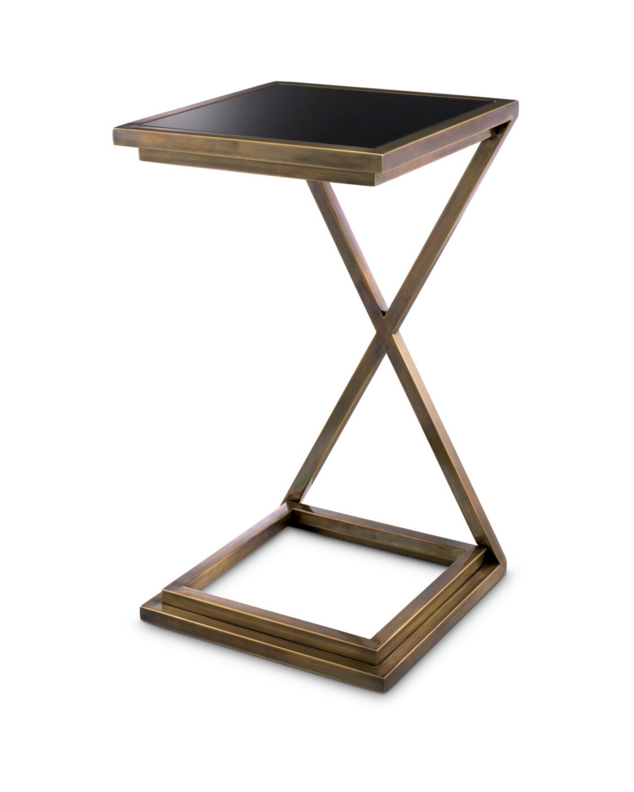 Cross Side Table Vintage Brass