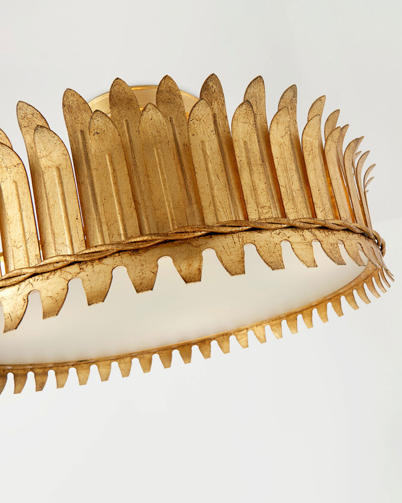 Leslie 16" Semi-Flush Gilded Iron