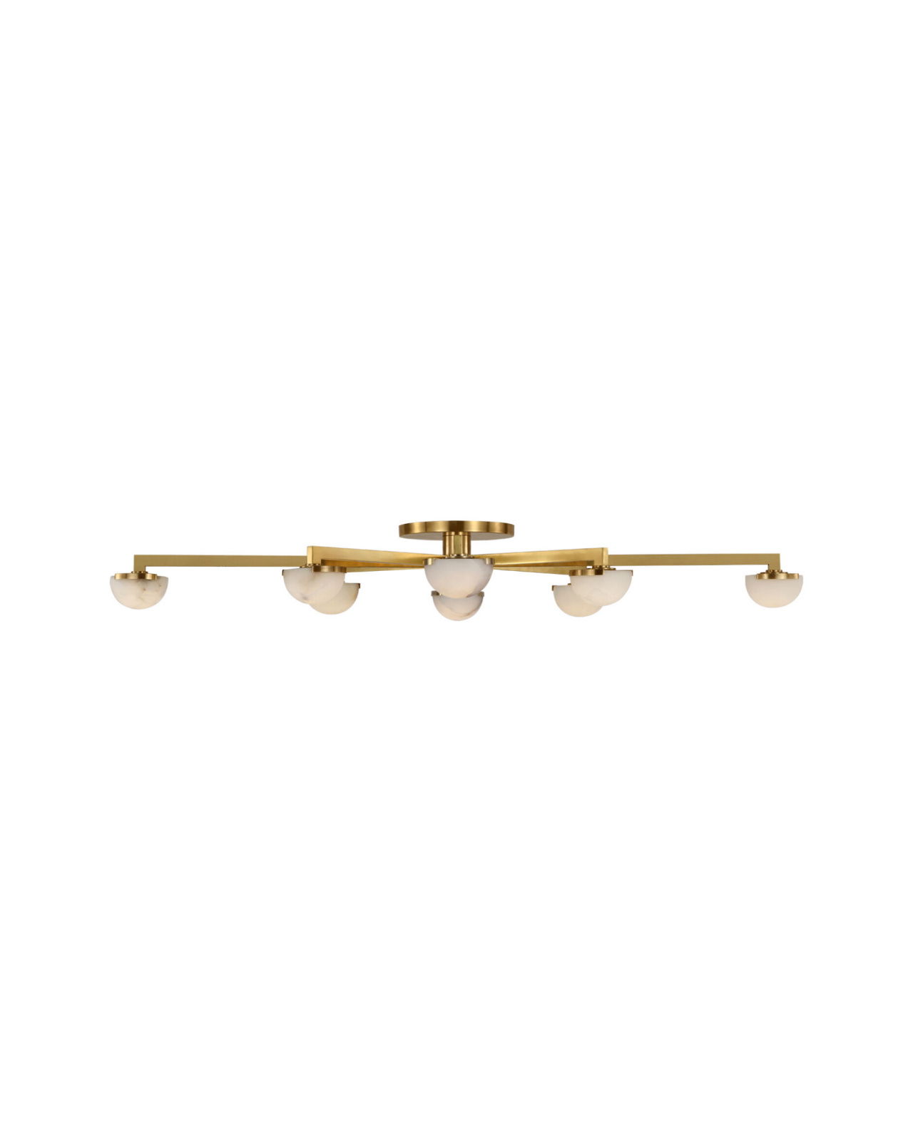 Pedra Extra Large Staggered Arm Flush Mount Antique-Burnished Brass
