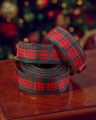 Willow textile ribbon tartan red/green 9m