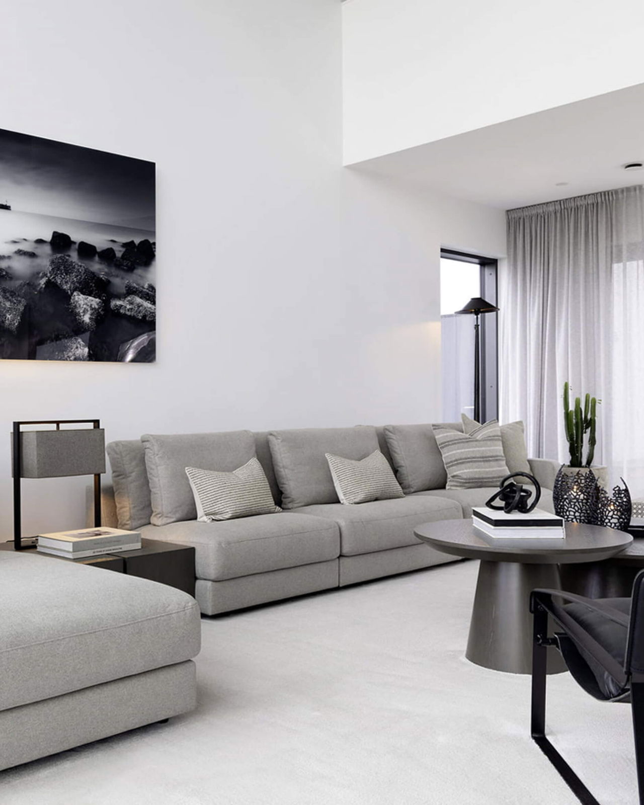 Nomad multi stripe kuddfodral grå