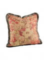 Rosewood Flower Cushion Cover Fringe Rouge