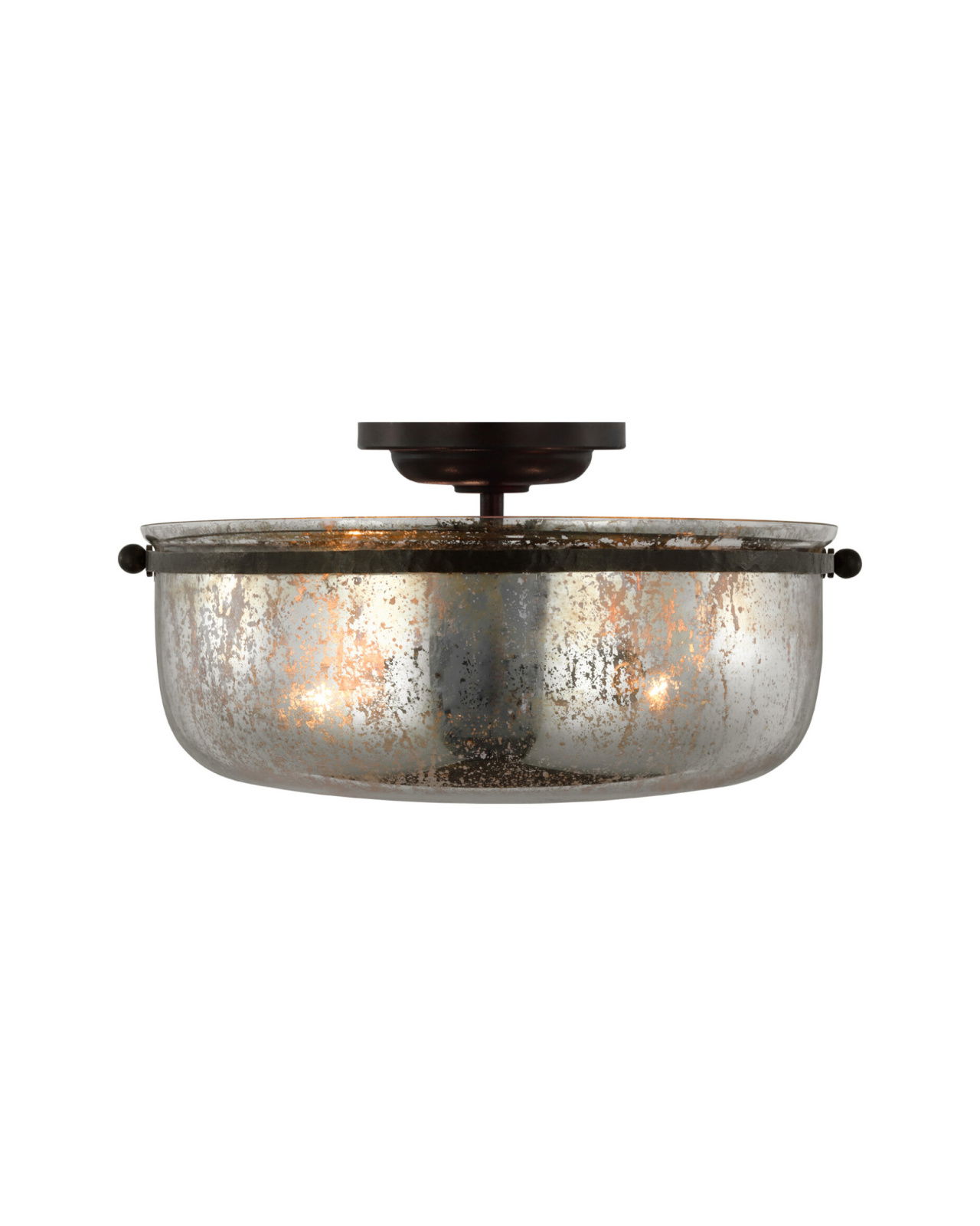 Lorford Semi-Flush Aged Iron