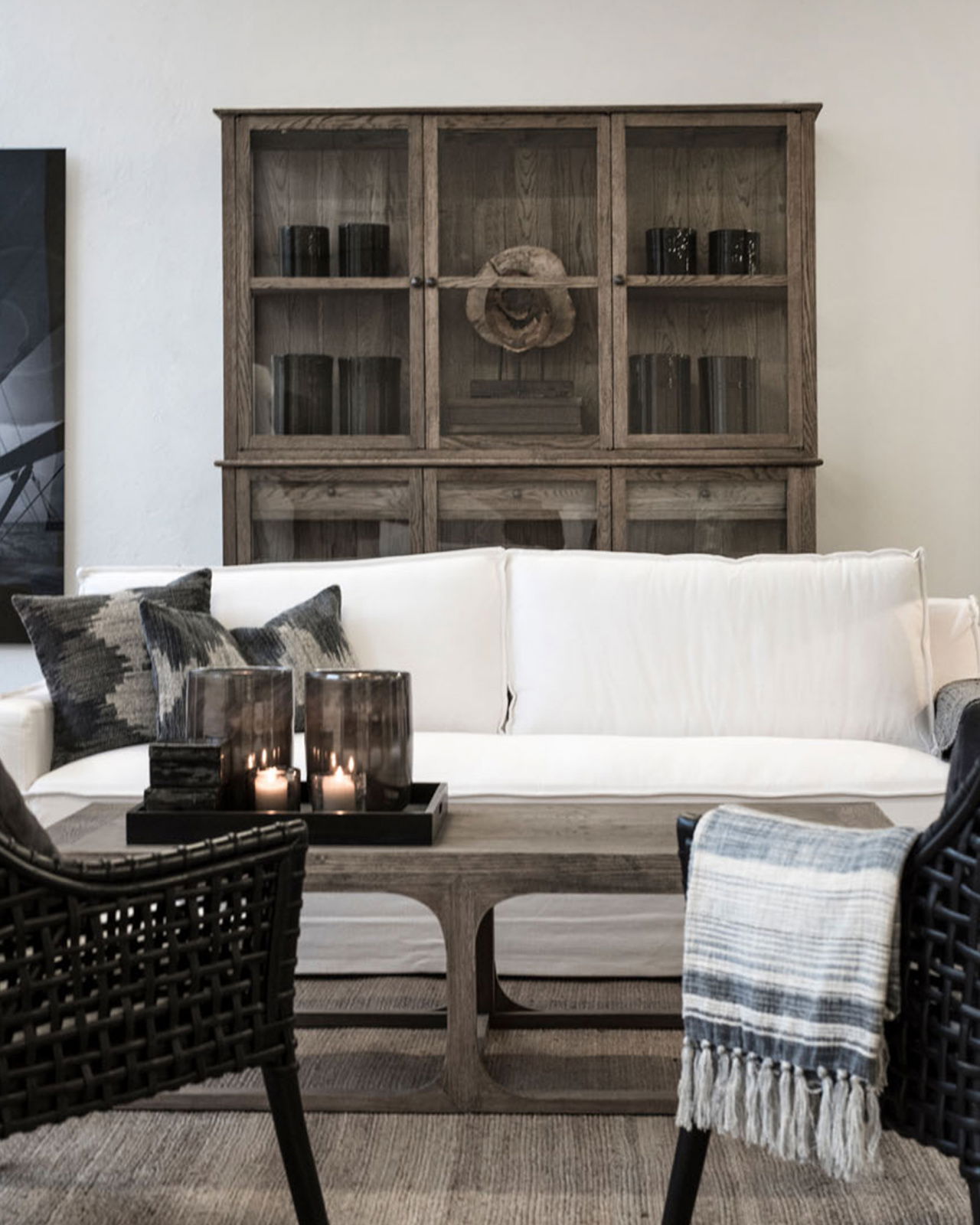 Denver vitrinskåp brun