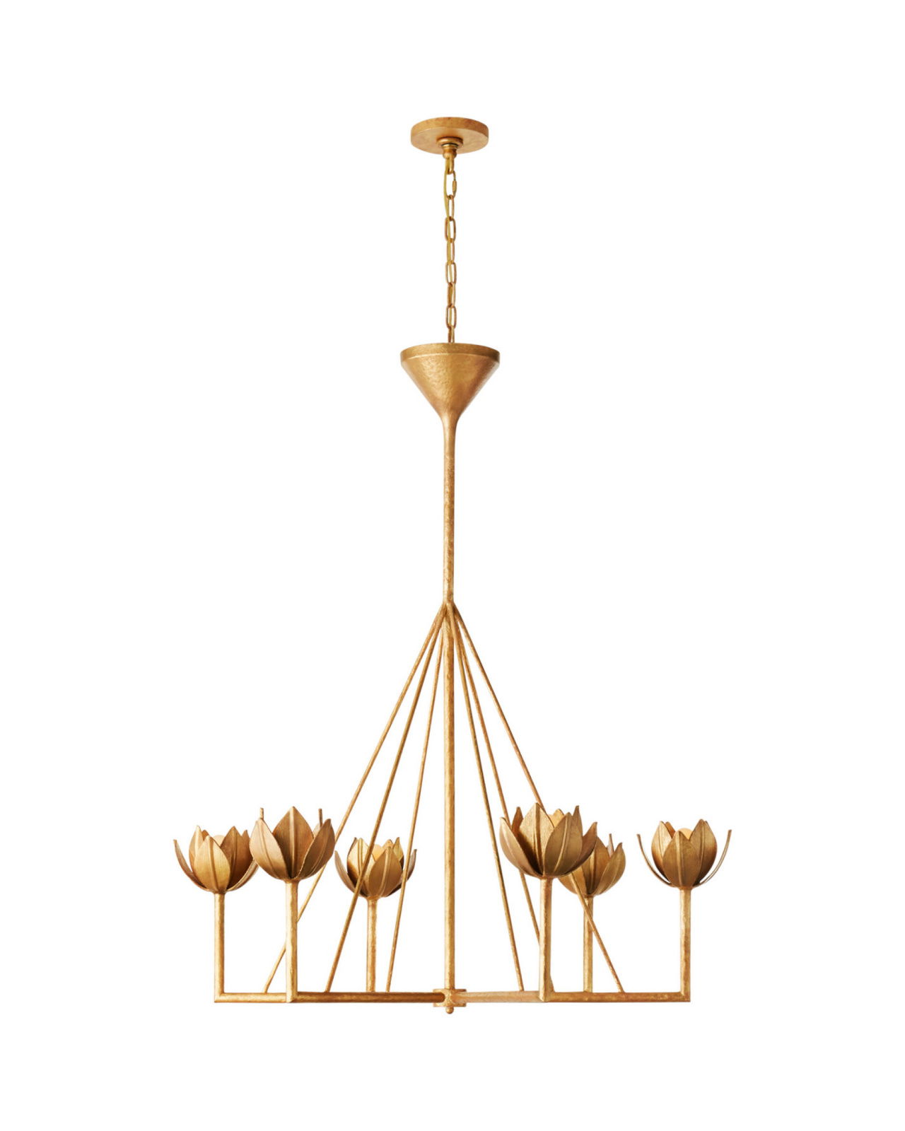 Alberto Large Single Tier Chandelier Antique Gold Leaf