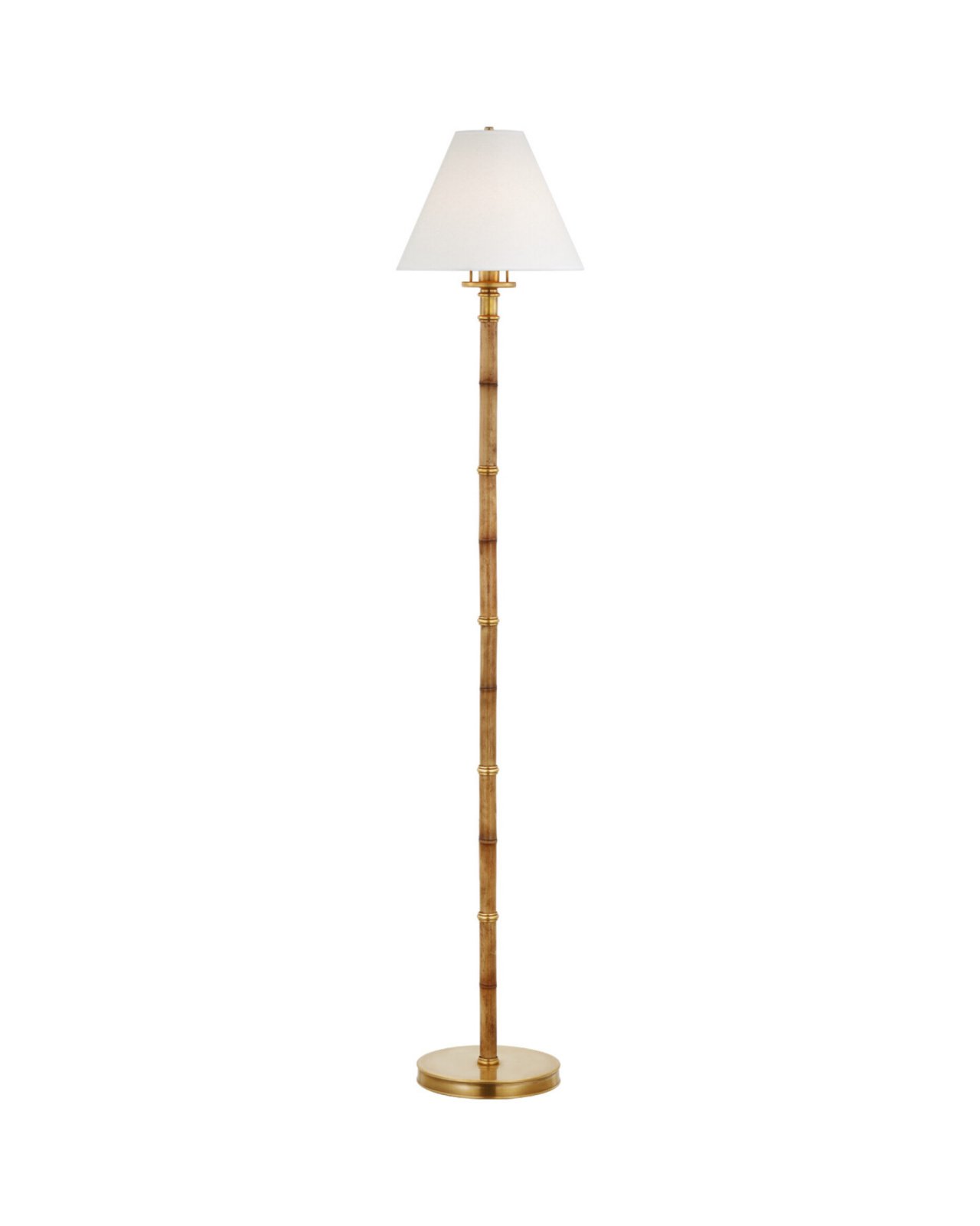 Dalfern Petite Reading Floor Lamp Natural Brass