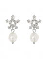 Emmy øreringe pearl/crystal rhodium